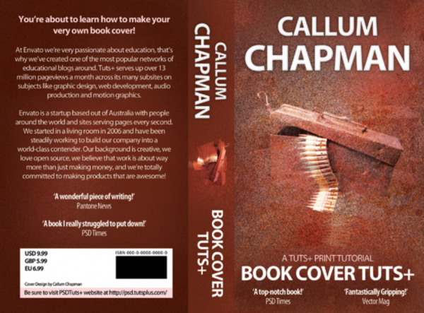 Desain cover buku dengan efek tekstur